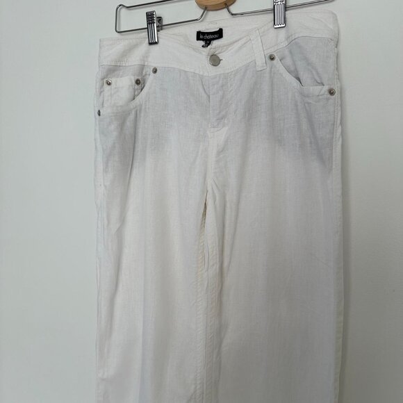 Y2K Le Château Low-Waisted Loose White Cotton Pants (Size 7/8) - Picture 2 of 7